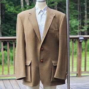 Orvis Vintage 3-Button Tweed-Style Blazer with Elbow Patches – Classic Field